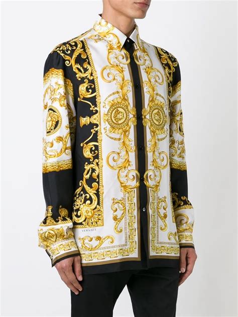 gold versace shirts for men.